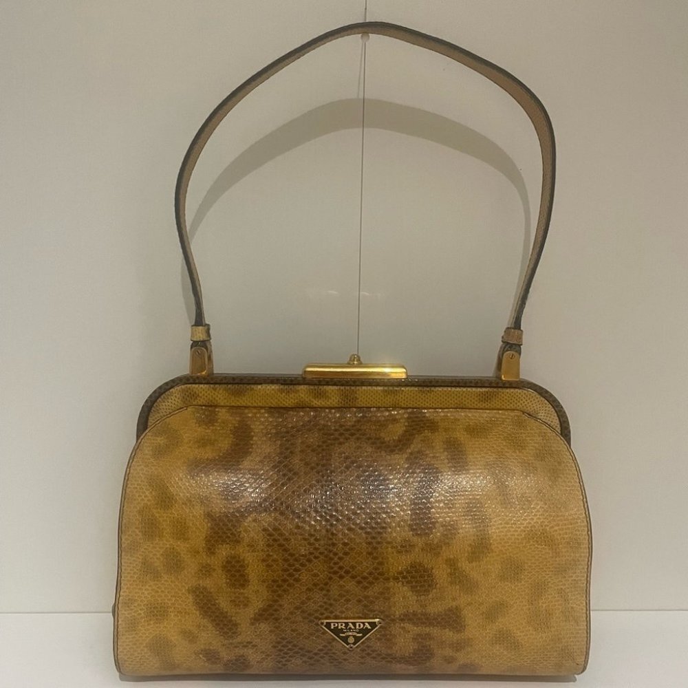 Prada Embossed Python Shoulder Bag - image 5